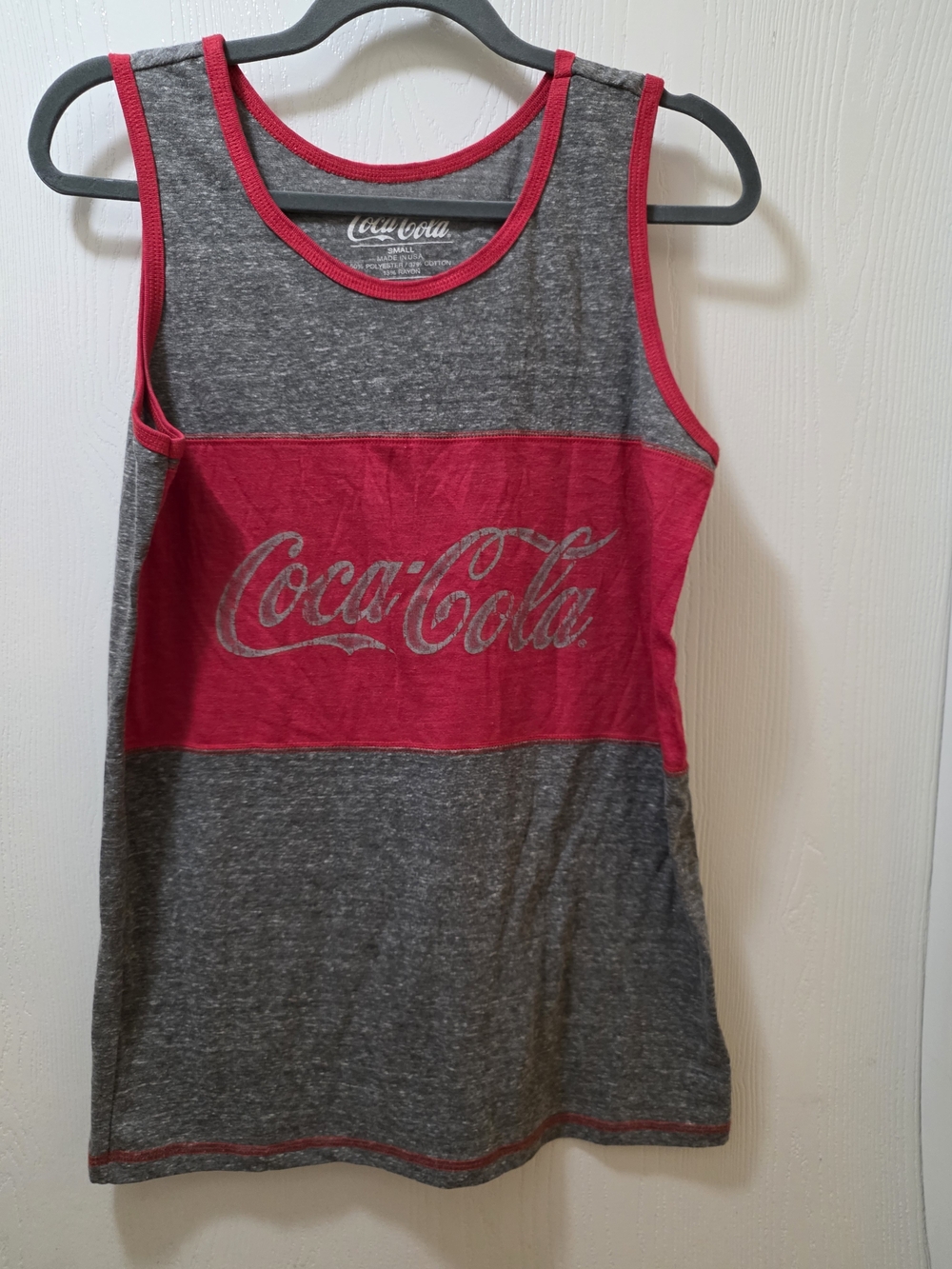 Tank Top Coca Cola Gray and Red Logo Girls' Tank Top